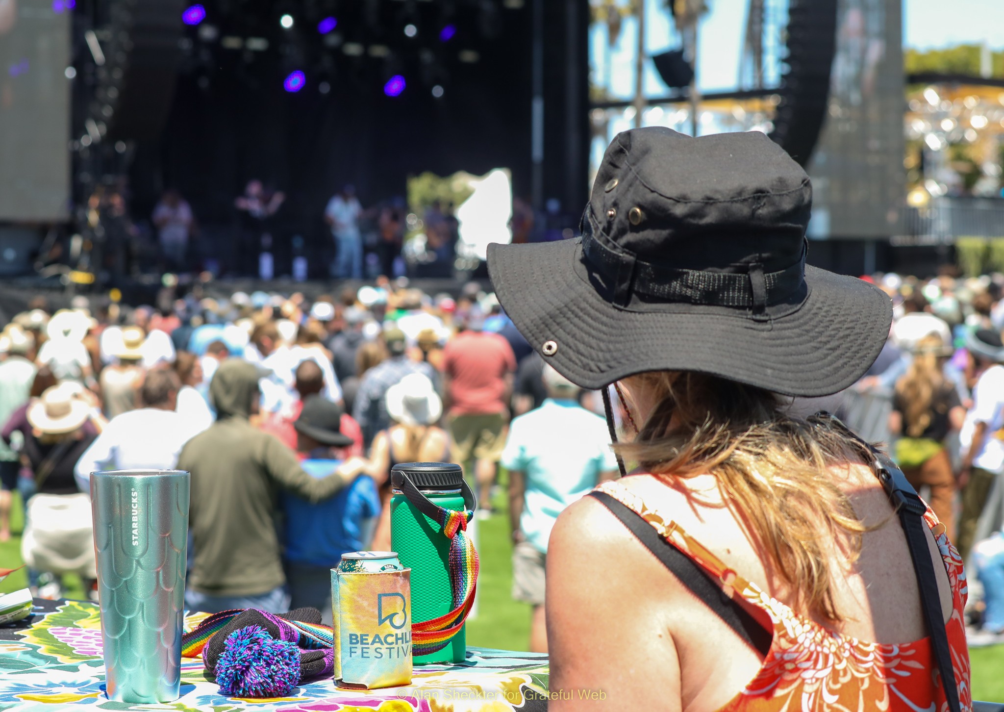 A fine vantage point for Trampled By Turtles’ set on Sunday