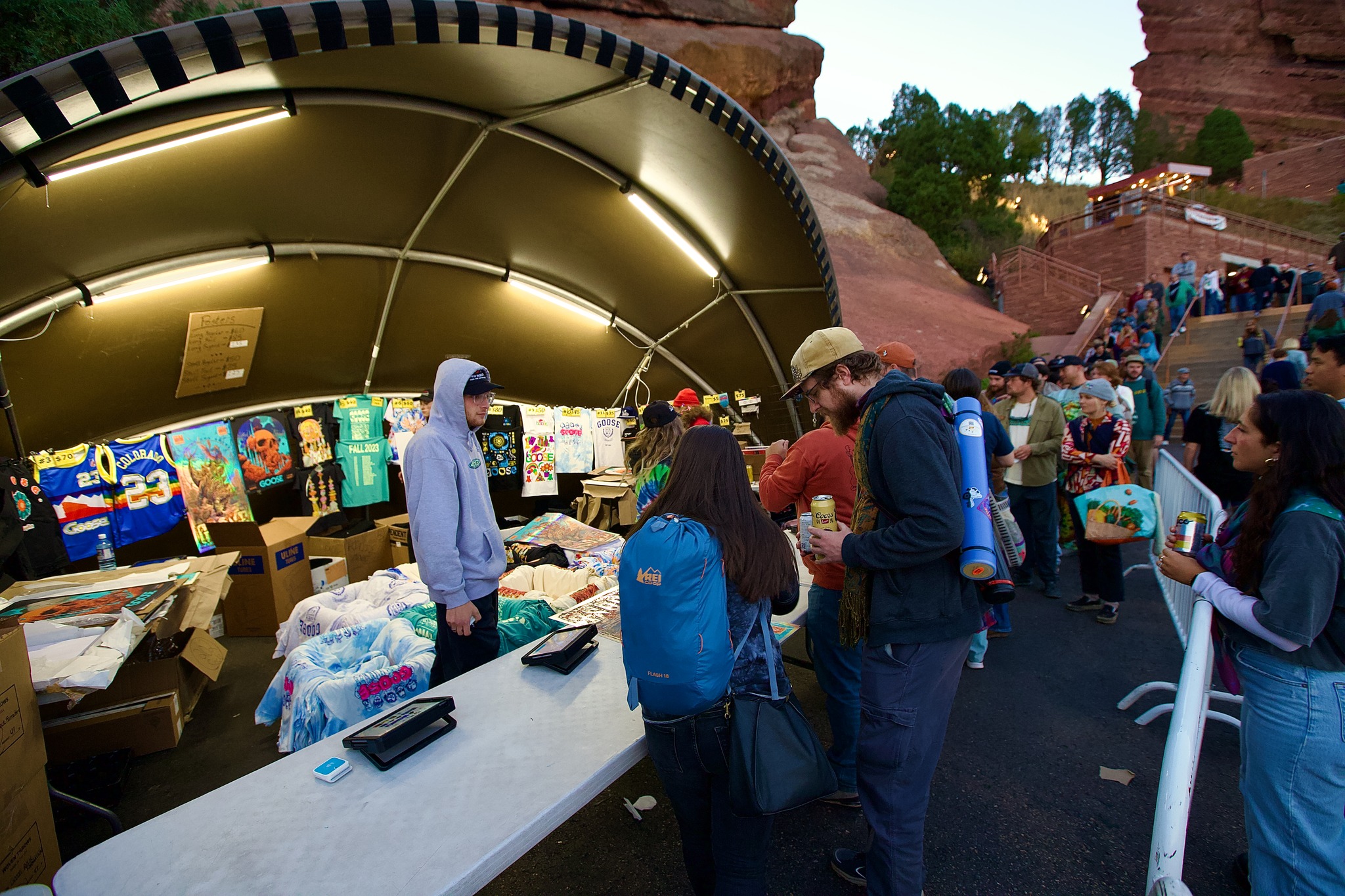 Goose merch at Red Rocks