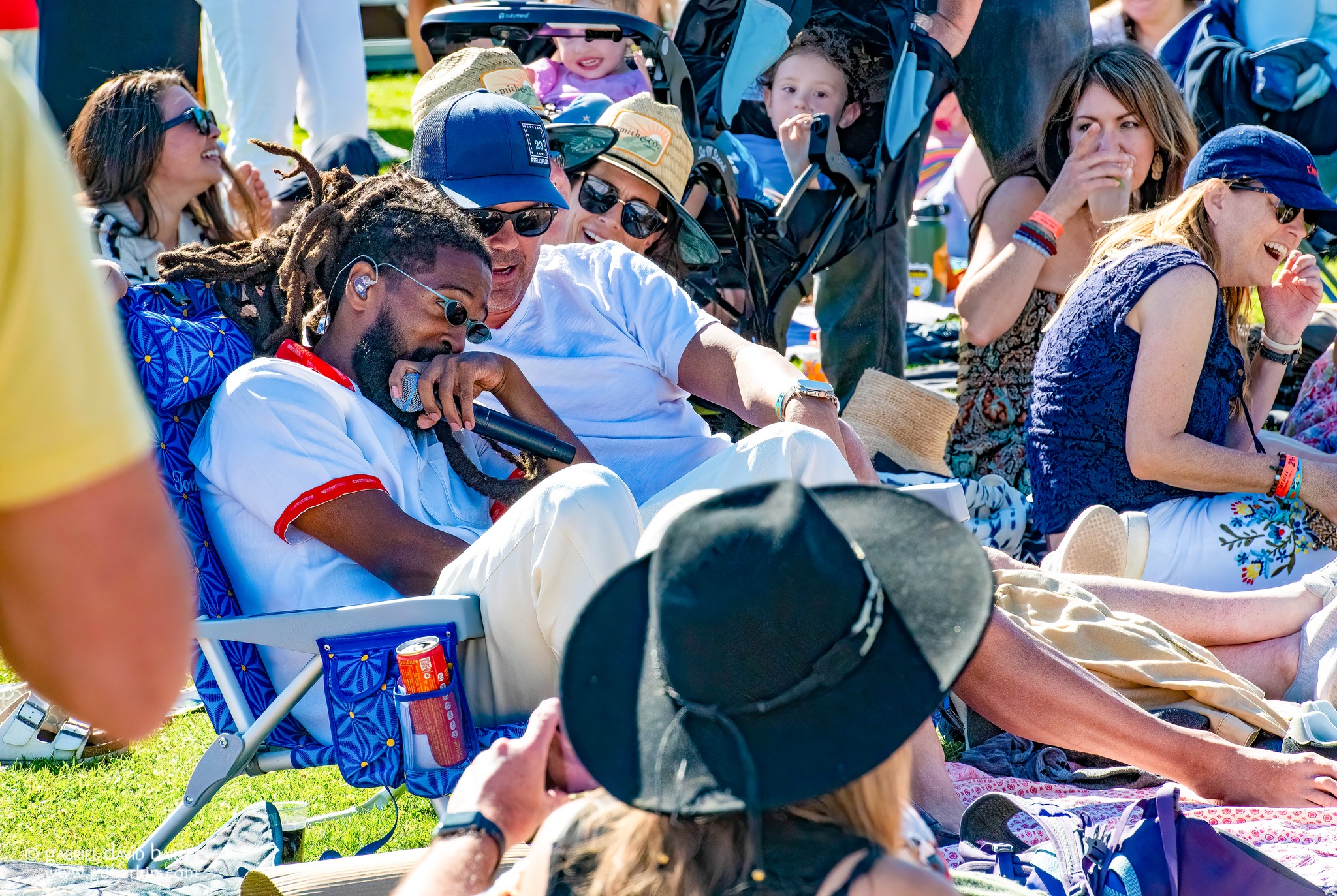 Josh Lane making new friends at Mill Valley Music Festival