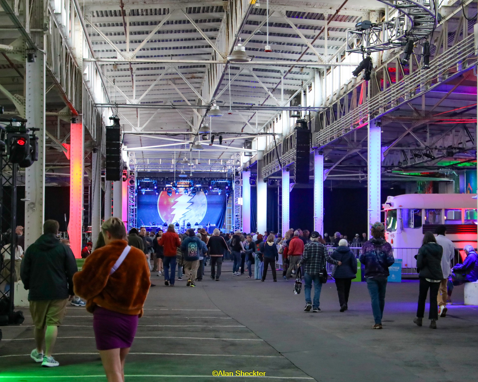 Audience entering Pier 48 