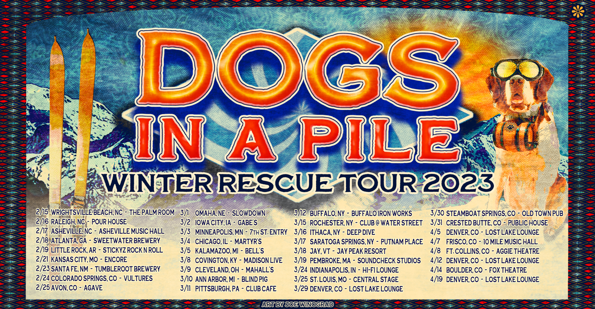 Winter Tour Rescue Tour 2023 Dates for Dogs in a Pile