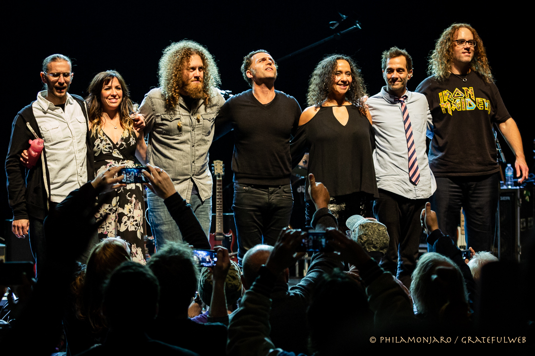 Lt to Rt: Chris Norton, Cian Coey, Adam Minkoff, Dweezil Zappa, Scheila Gonzalez, Kurt Morgan, Ryan Brown