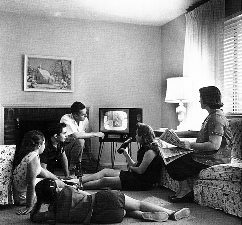 Television in the 1950s fostered a shared monocultural vision of a White, Christian, homogenous America