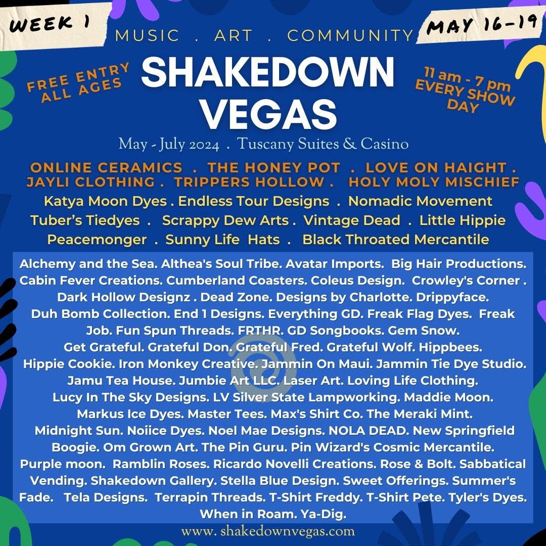 SHAKEDOWN VEGAS Music Schedule - Starts This Week!