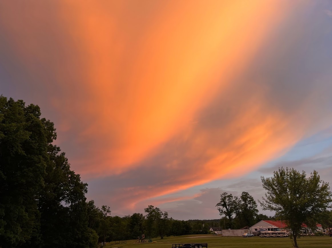 Sunsets in the southern sky at Bean Blossom