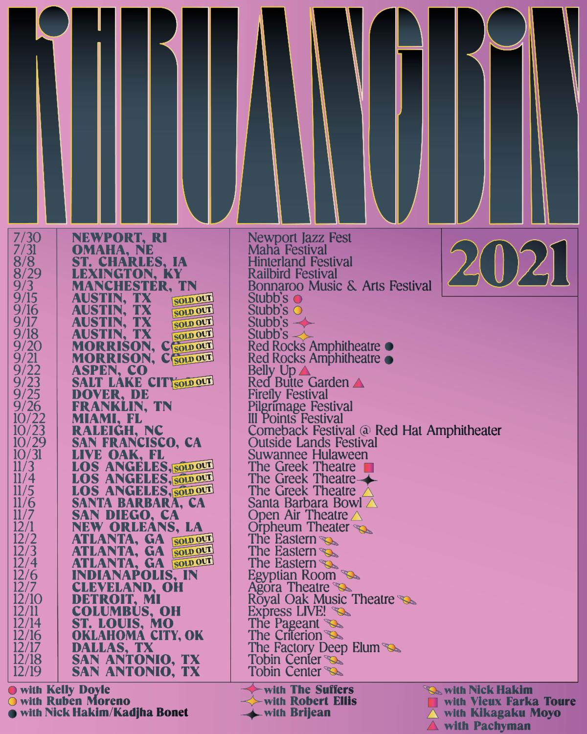 Khruangbin 2021 Tour Dates