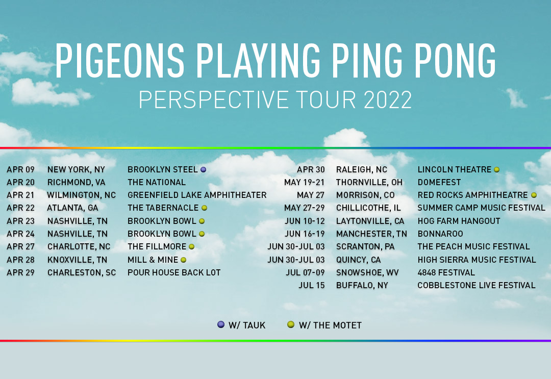 Pigeons on tour this spring & summer