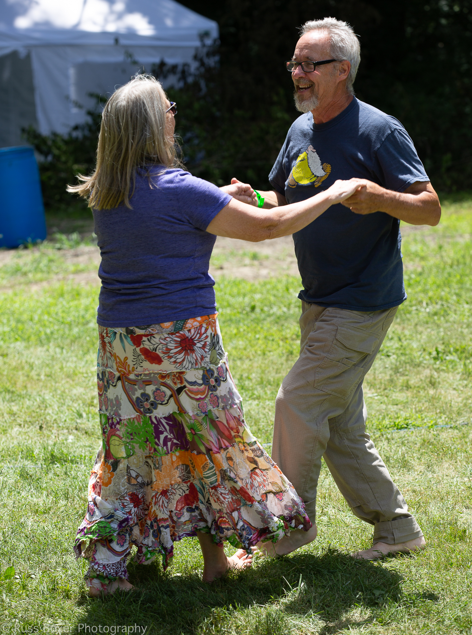 Janine & Floyd Catchpole twirling to the music | Photo by Russ Boxer