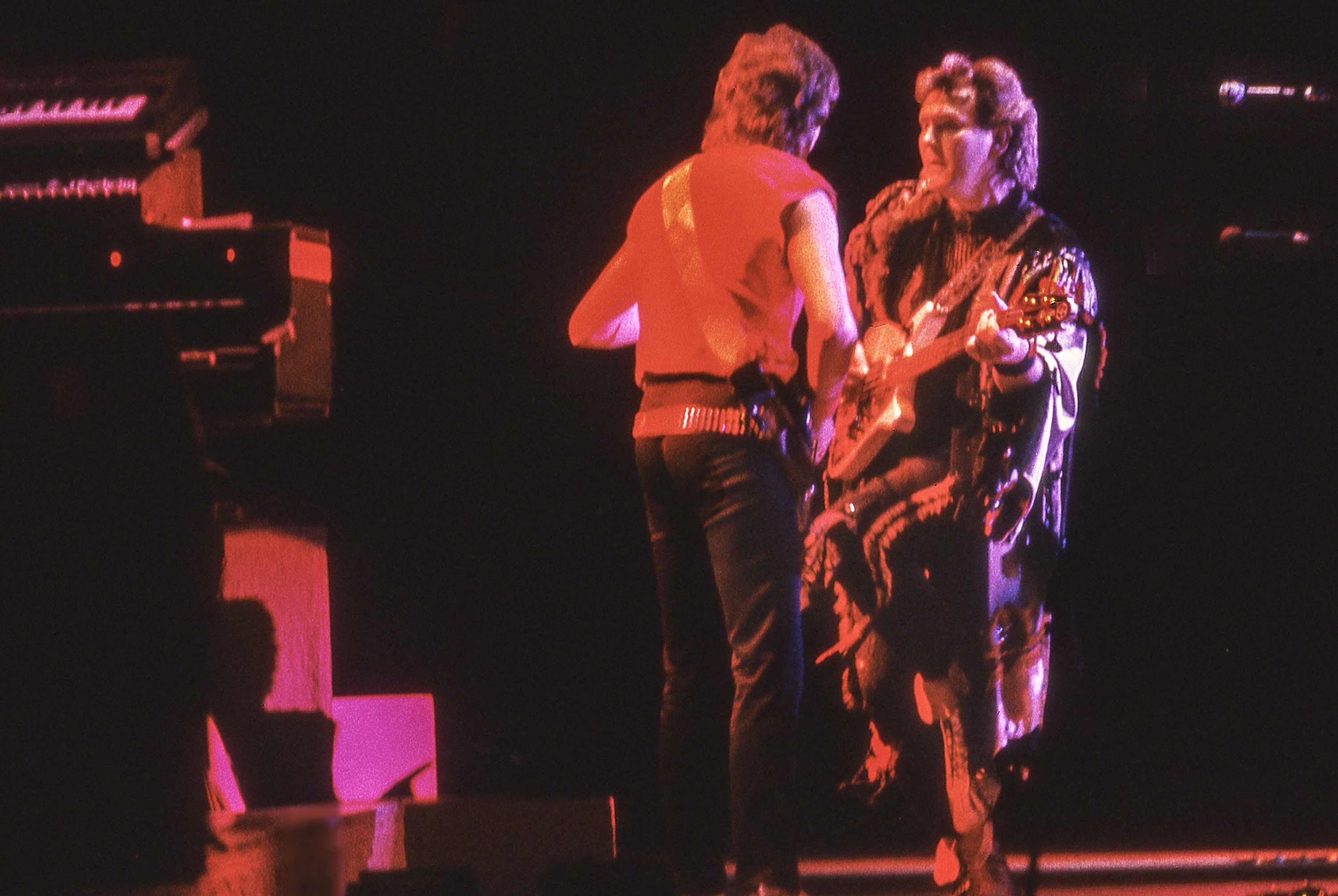 Trevor Rabin and Chris “Fish” Squire of Yes | Miami University, 1984 | Photo: Sam A. Marshall | Cincinnati OH