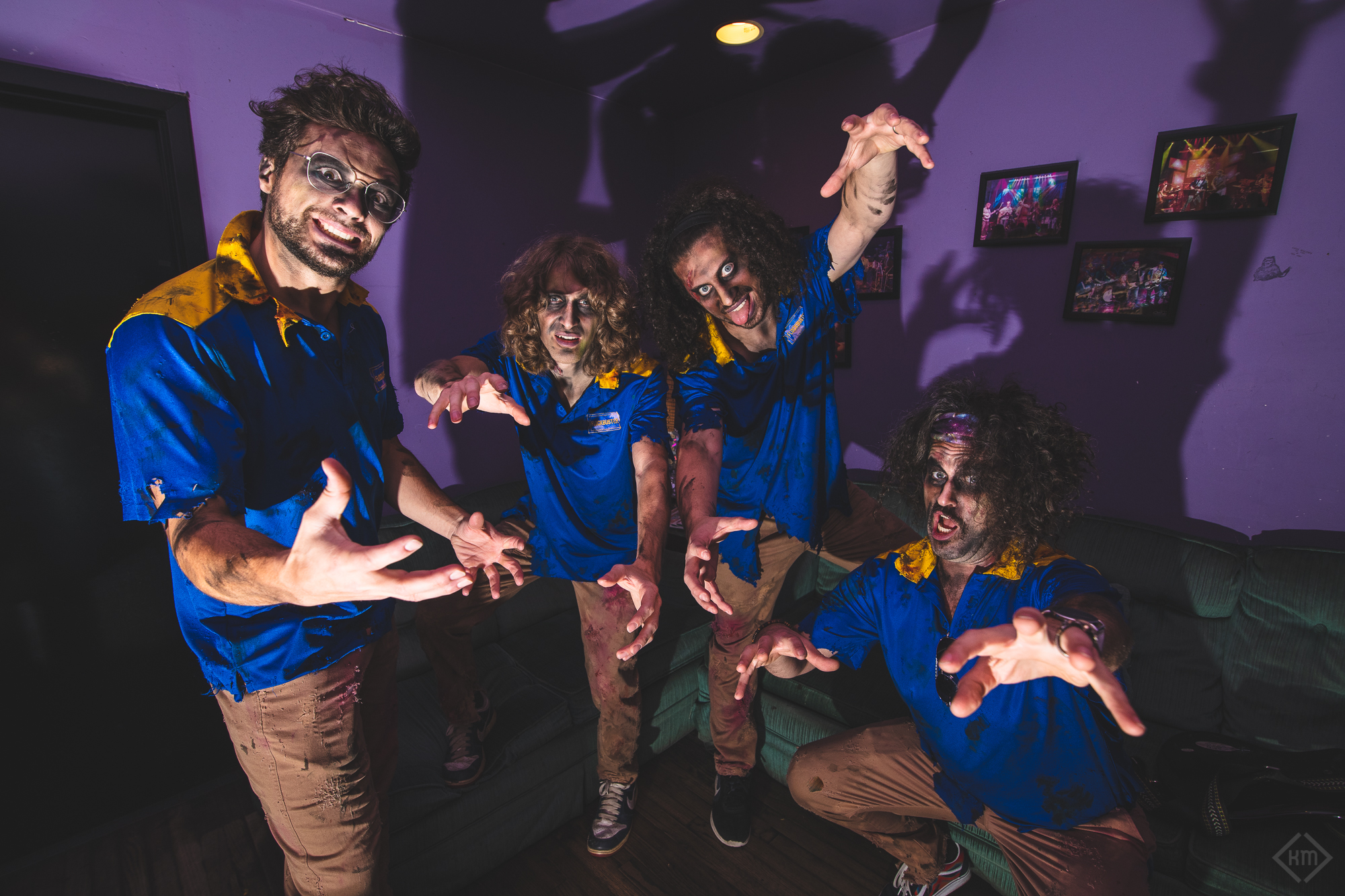 igeons Playing Ping Pong dressed for "Flockbuster" Halloween 2020 at The 8x10 (L-R): Alex Petropulos (Drums), Jeremy Schon (Guitar), Greg Ormont (Guitar, Vocals), Ben Carrey (Bass). Photo: Kendall McCargo