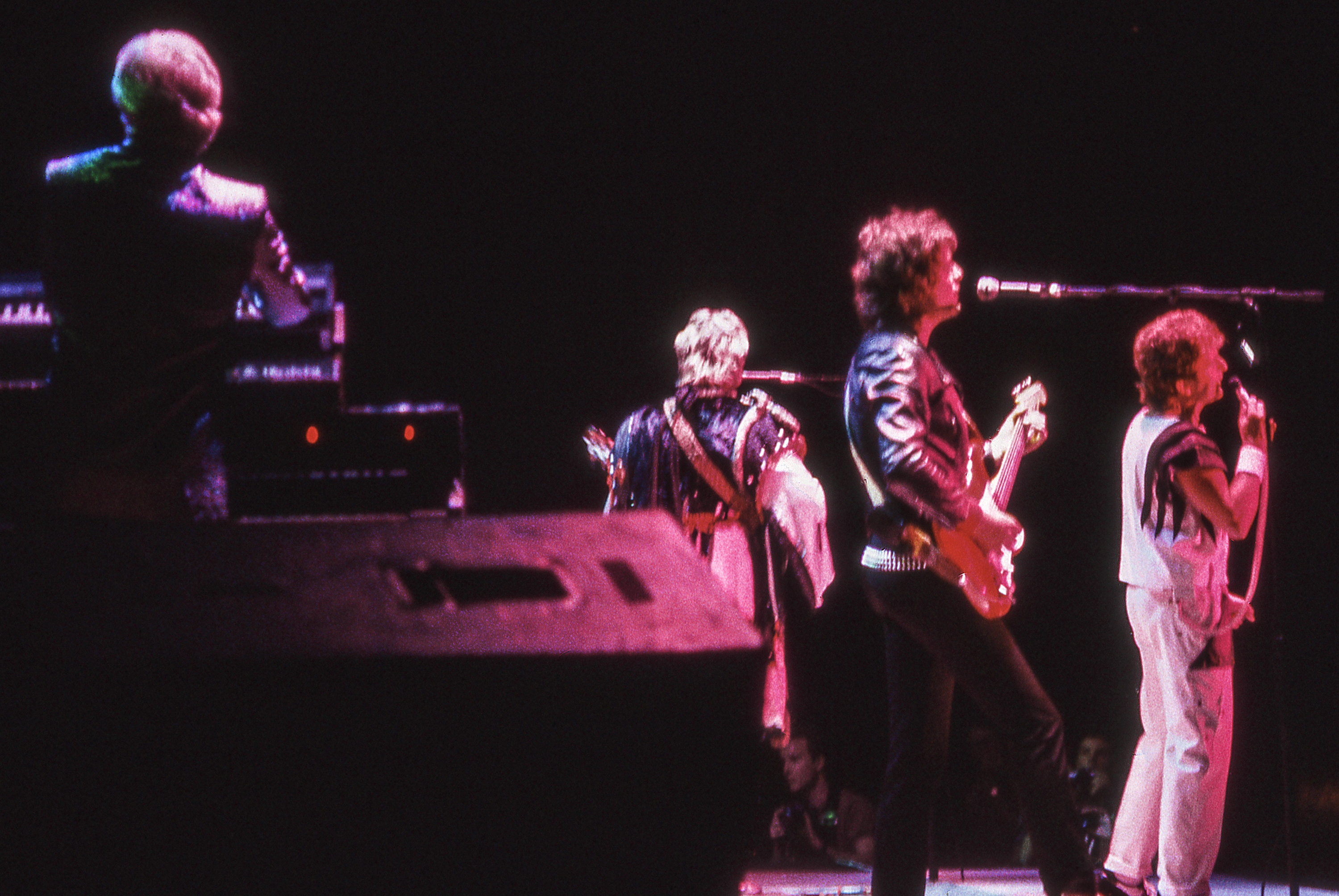Tony Kaye, Chris Squire, Trevor Rabin & Jon Anderson of Yes live in 1984 | Photo: Sam A. Marshall | Cincinnati OH