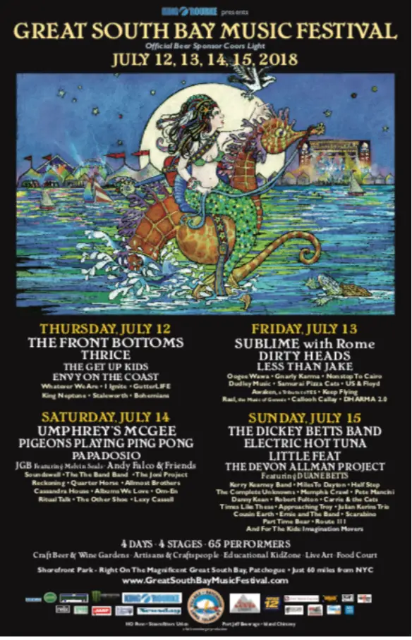 2018 Great South Bay Music Festival lineup