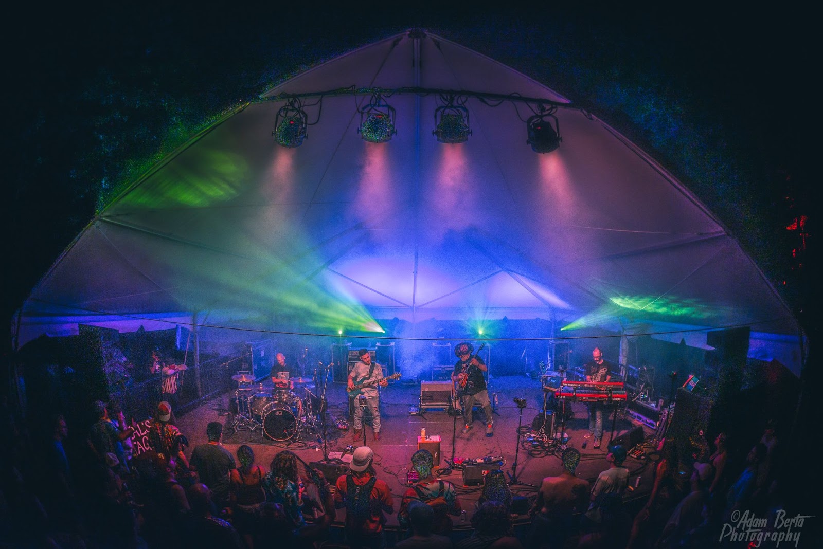 ElephantProof live at LOCKN’ Presents: FRED the Festival, 8.20.2021.   (L-R): Ben Atkind, Shon Gordon, Sean Cronin, Chris Enright. Photo: Adam Berta 