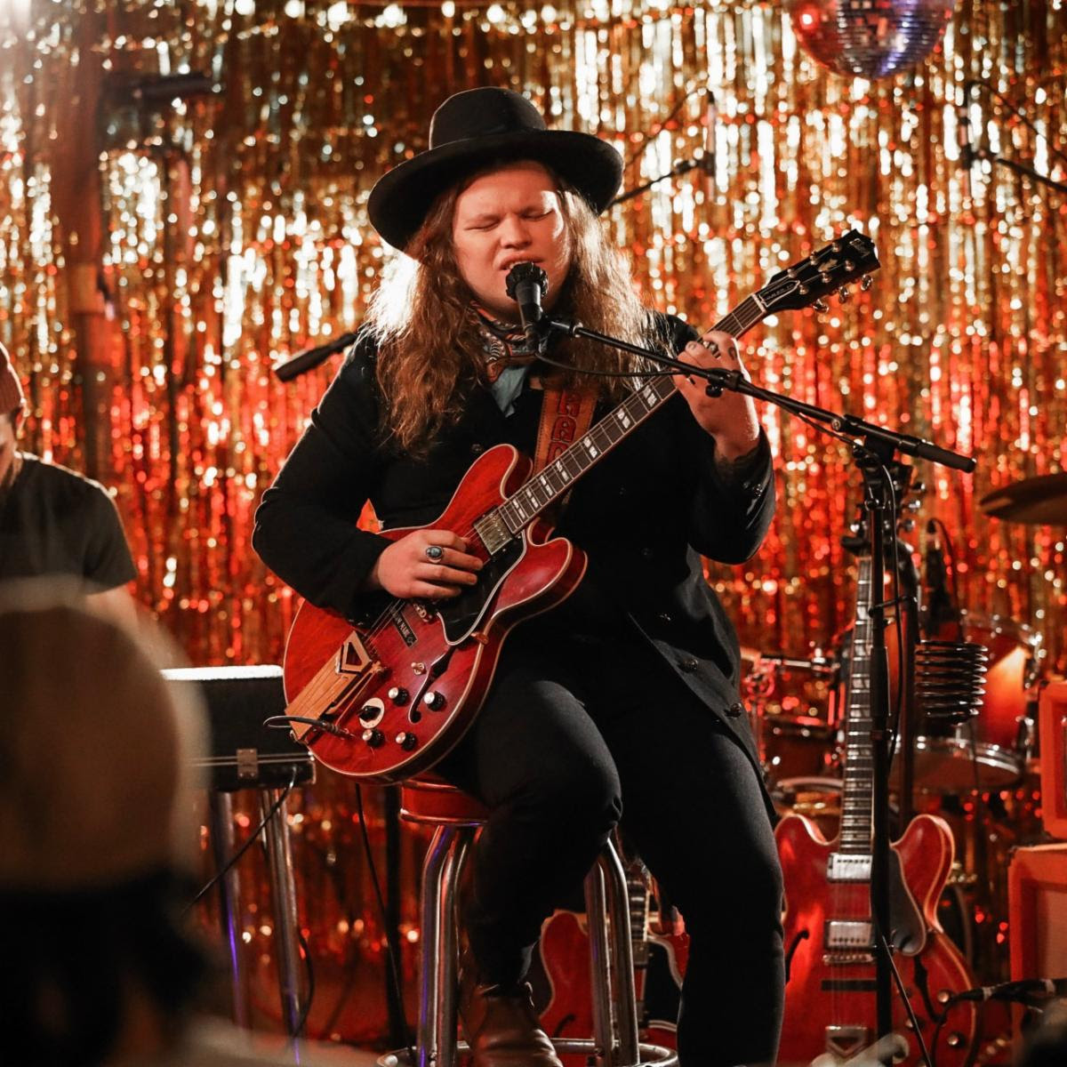 Marcus King performs at Dee's Country Cocktail Lounge in Nashville with his 1962 Gibson ES-345.