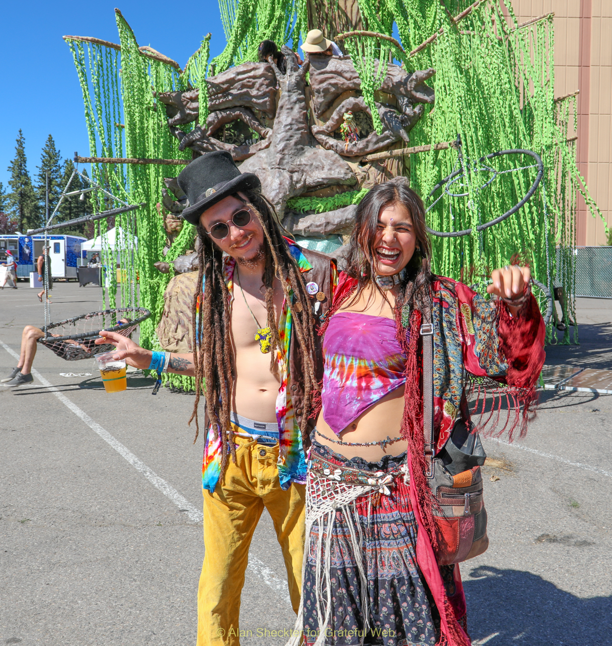 Tristan and Mars (in front of the Giving Tree Art Car)