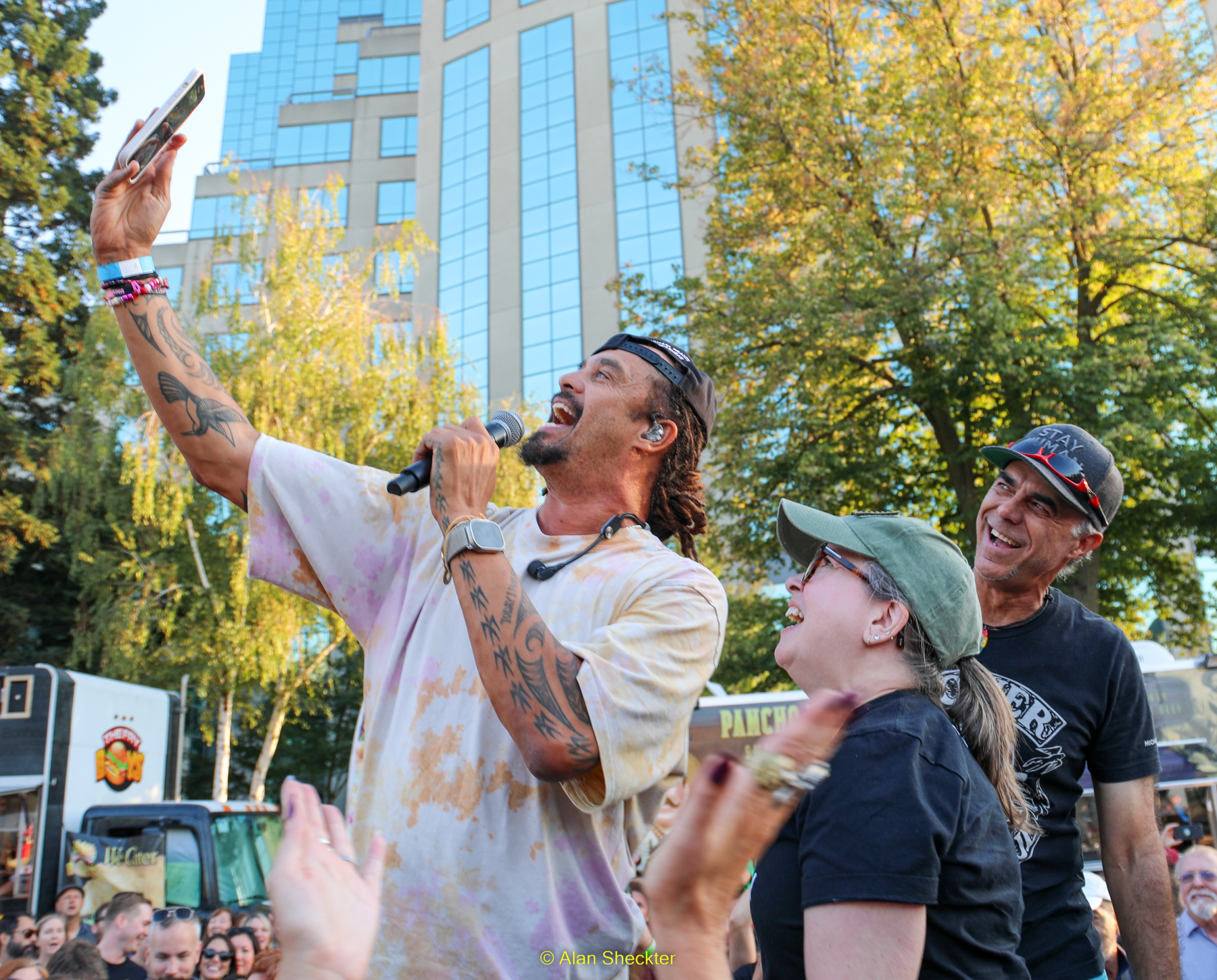 Michael Franti with the Farm-to-Fork Festival crowd