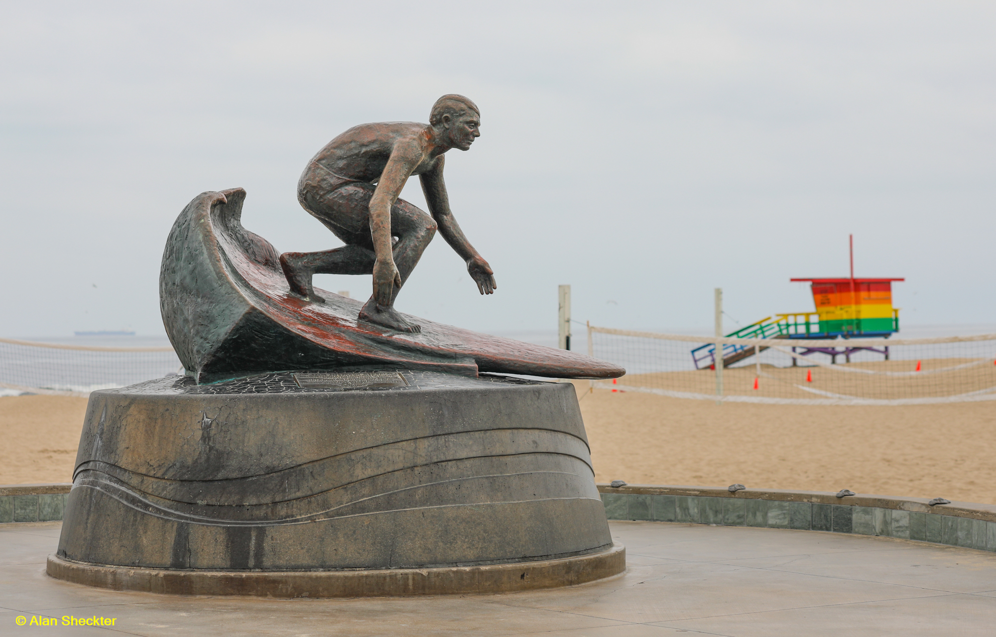 The BeachLife is evident at Hermosa Pier, where this Tim Kelly Lifeguard Memorial stands, about one mile from the festival grounds.