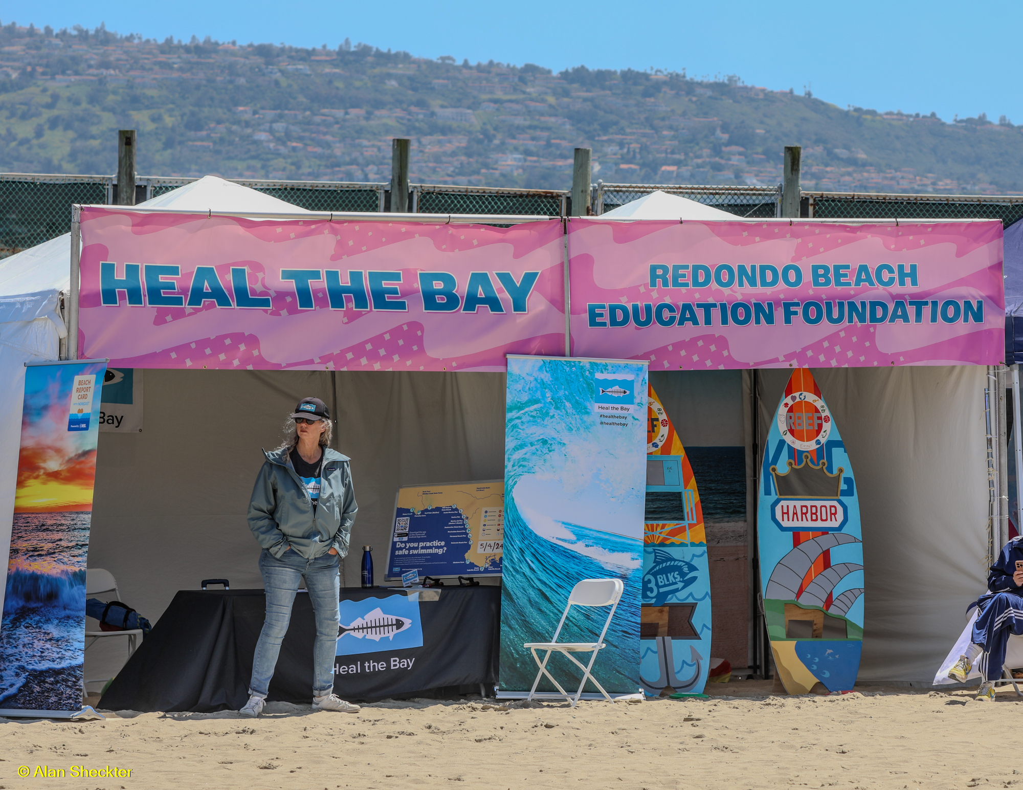 Heal the Bay setup, ready to spread the clean-ocean gospel