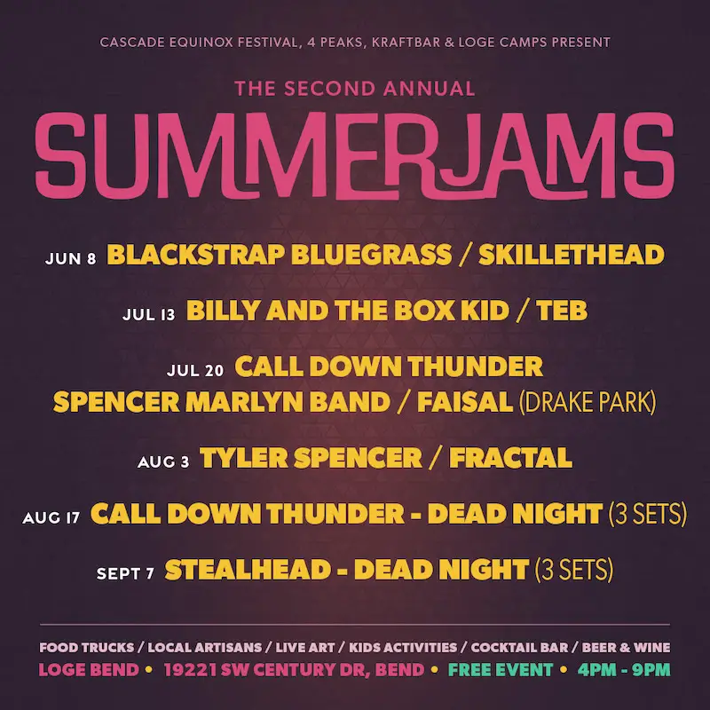 The festival announces the second-annual ‘Summer Jams,’ a series of pre-party events in Bend, Oregon