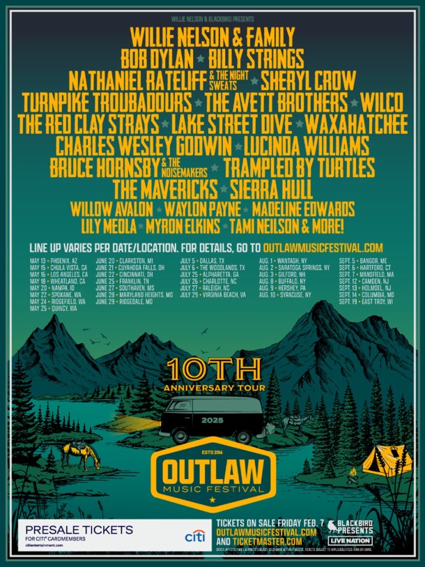 OUTLAW MUSIC FESTIVAL CELEBRATES 10 YEARS WITH A SUPERSTAR LINEUP FOR 2025 TOUR Grateful Web