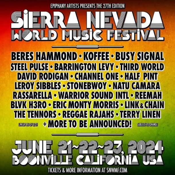 Sierra Nevada World Music Festival Returns for 2025 Celebrating Reggae