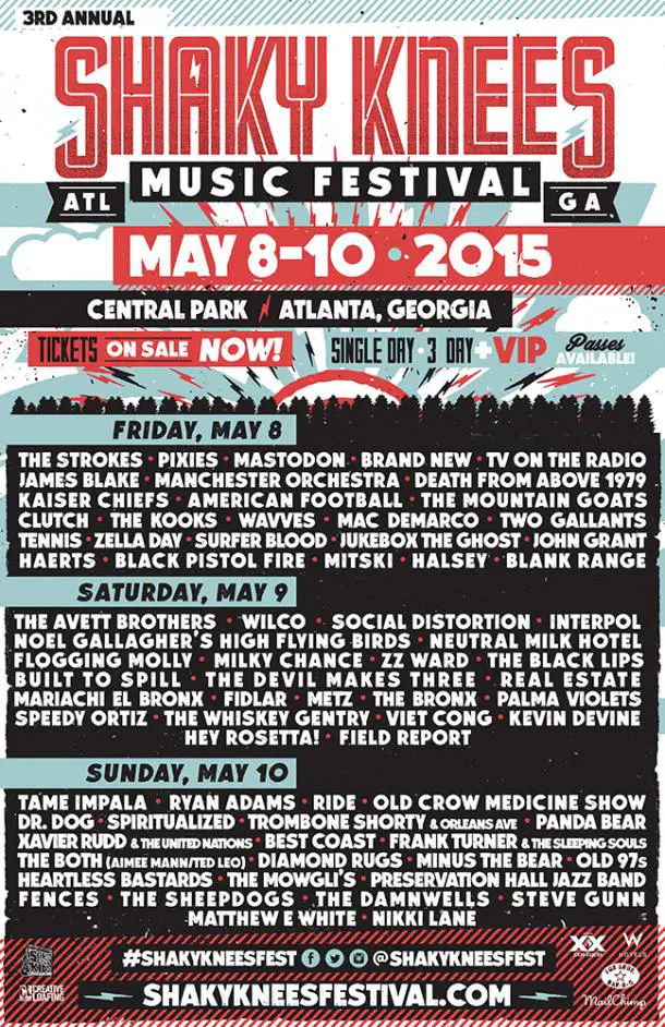 Shaky Knees Announces Lineup Additions and Single Day Tickets