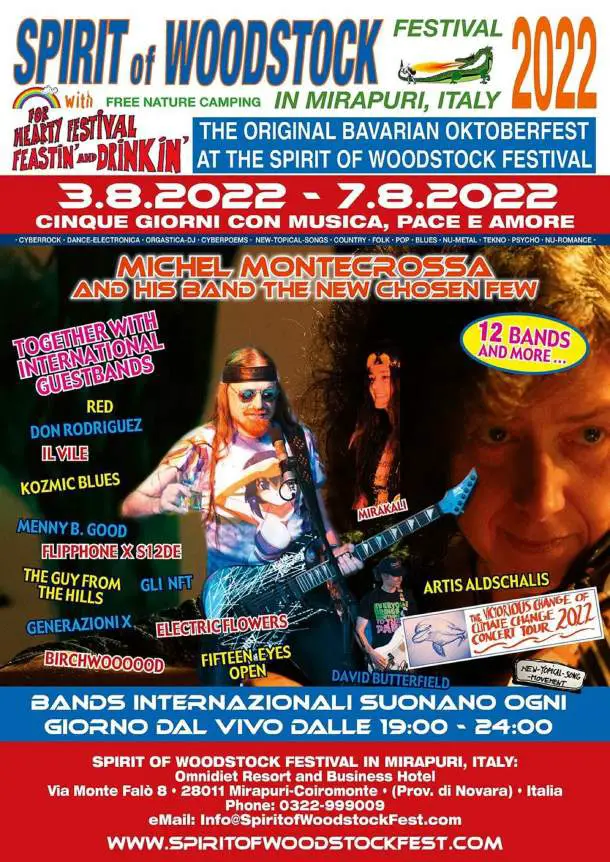 Il Festival Spirit of Woodstock 2022 inizierà domani a Marapuri, in Italia