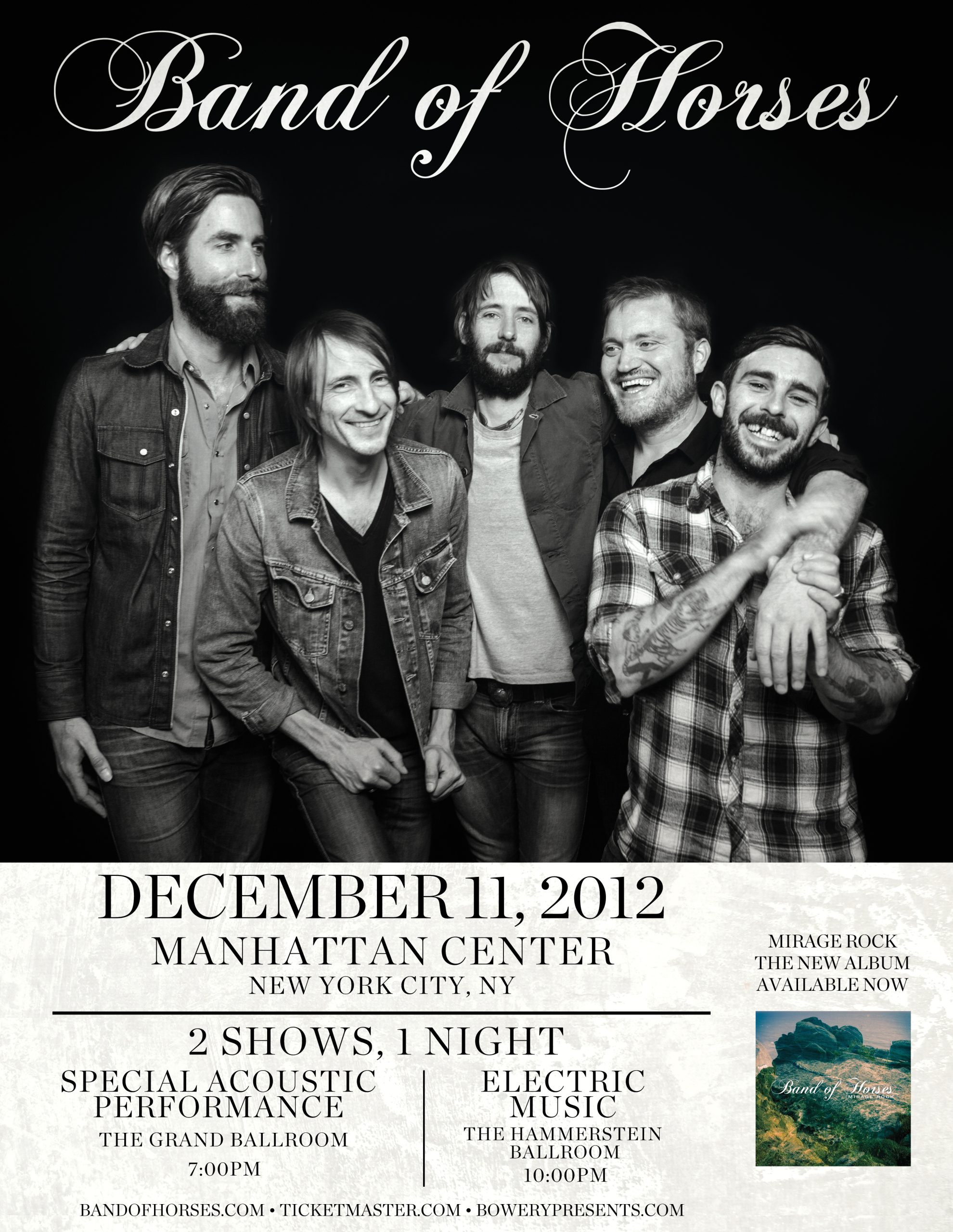 Band of Horses to Play Both the Grand & Hammerstein Ballrooms