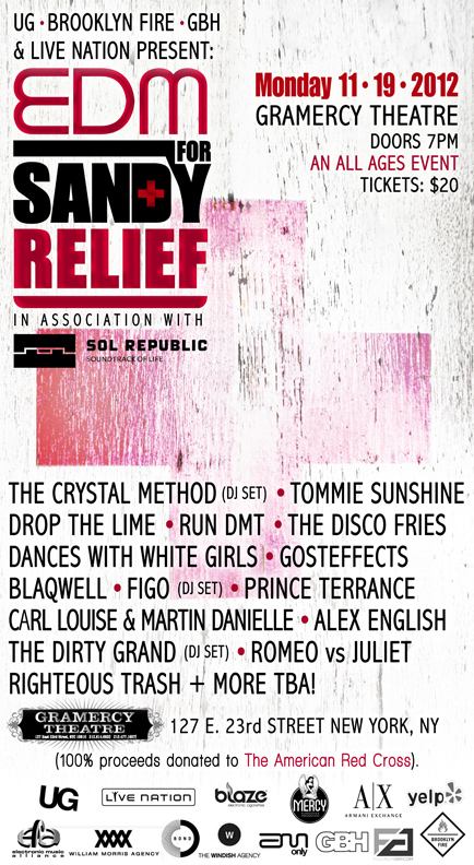 EDM For Sandy Relief Benefit Concert ft. The Crystal Method