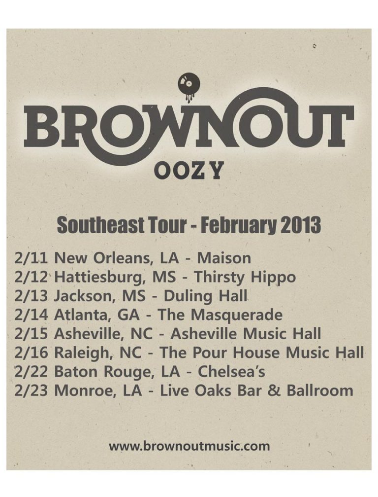Brownout Southeast Tour Kicks Off In February