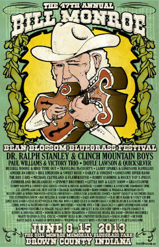 Bill Monroe Memorial Bean Blossom Bluegrass Festival begins Sat.