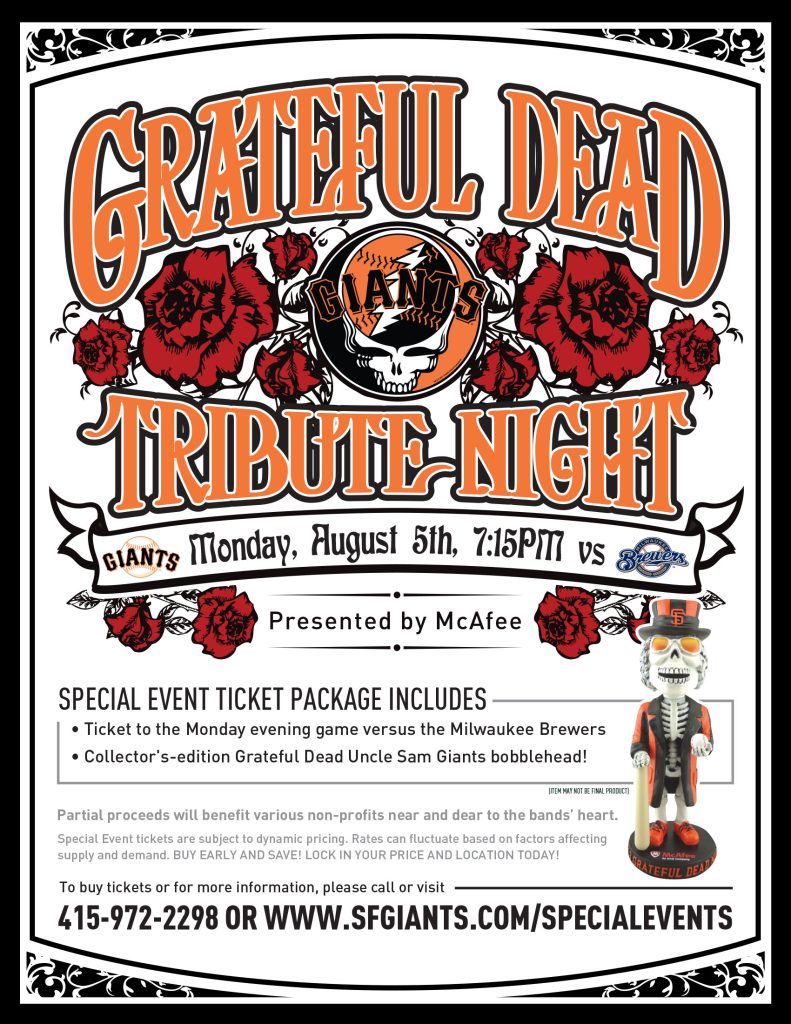 SF Giants Grateful Dead Night Returns August 5