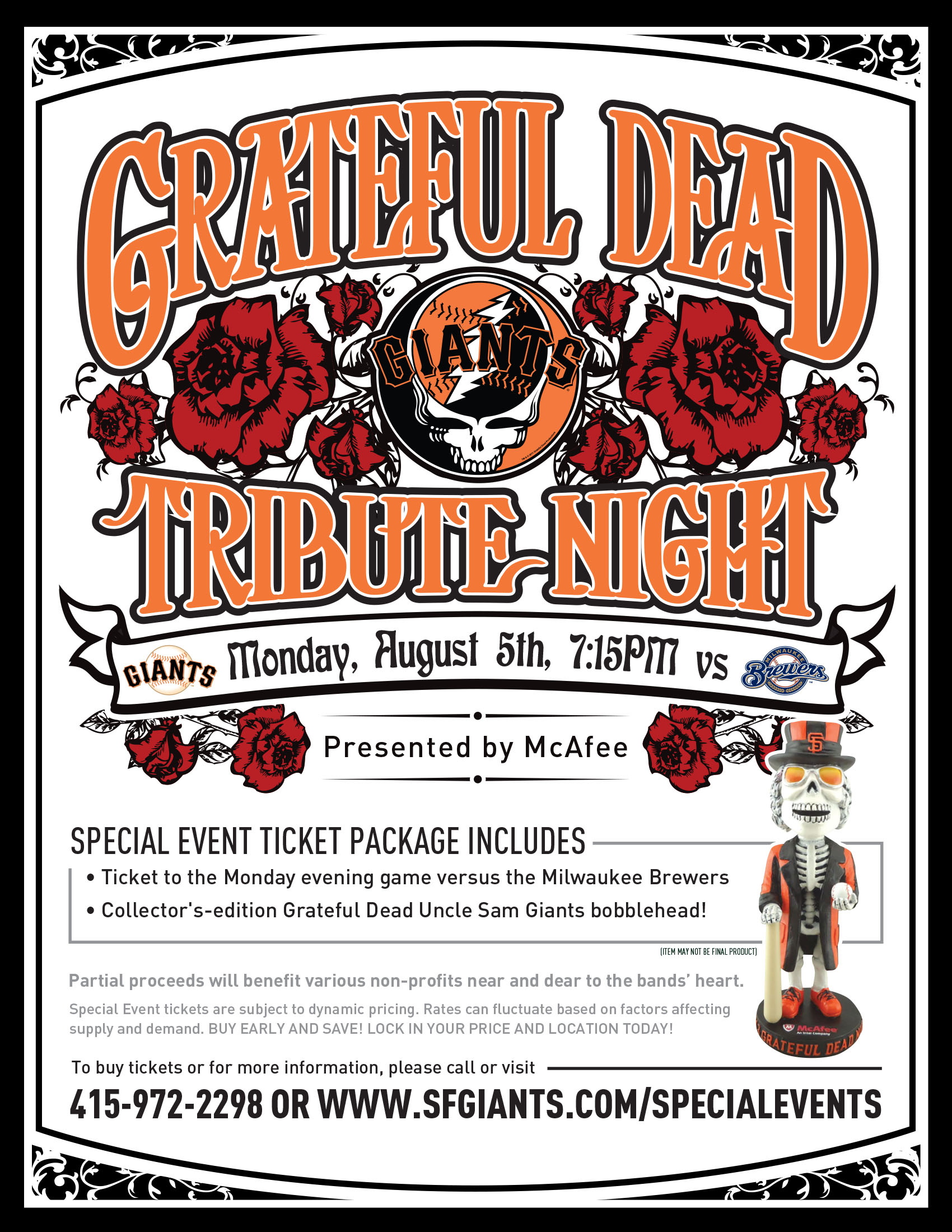 SF Giants Grateful Dead Night Returns August 5