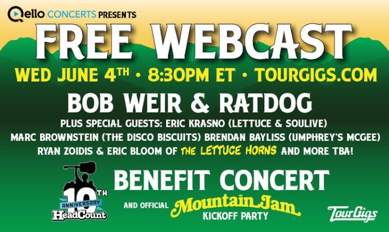 Free Webcast of HeadCount show w. Bob Weir and Special Guests