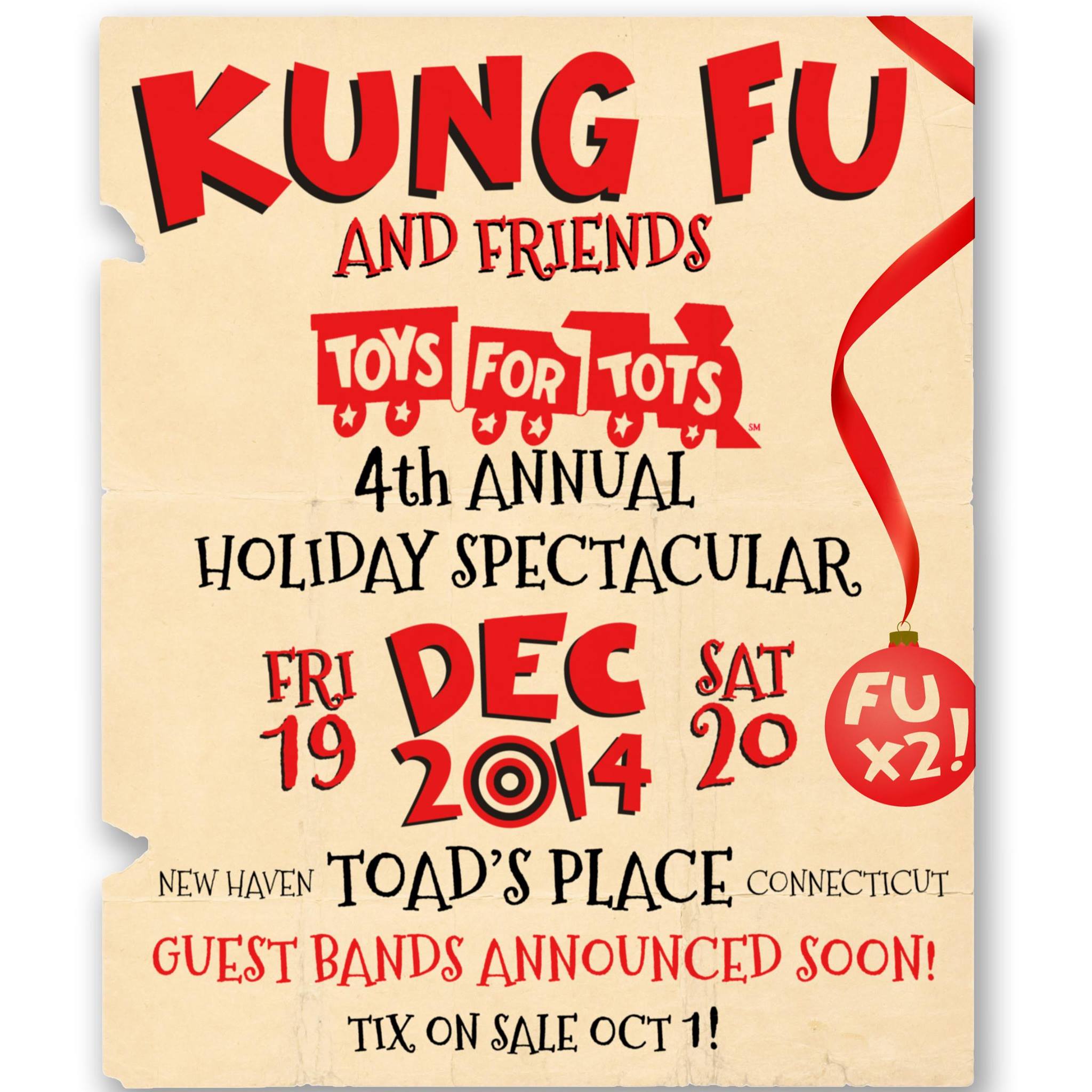Kung Fu announces Fourth Annual Toys for Tots Holiday Spectacular