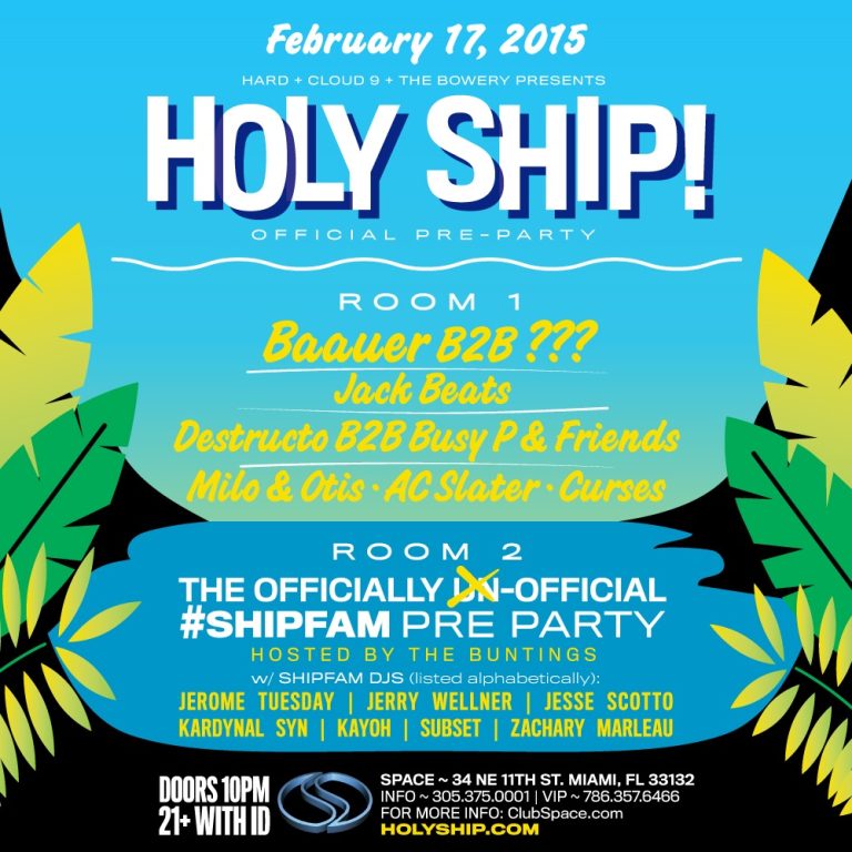 HOLY SHIP! Electronic Music Cruise February 18-21 Announces Schedule
