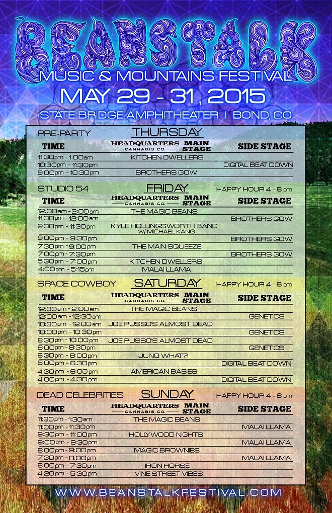 Beanstalk Music & Mountains Festival Releases Daily Music Schedule