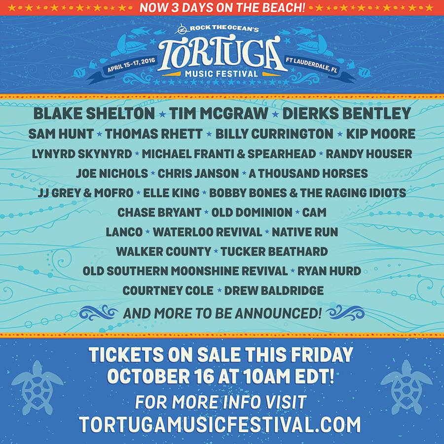 Tortuga Music Festival Lineup Announces 2016 Lineup