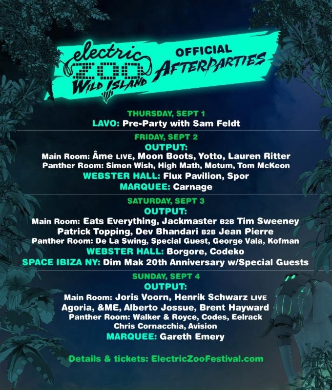 Electric Zoo Announces Afterparties, Set Times