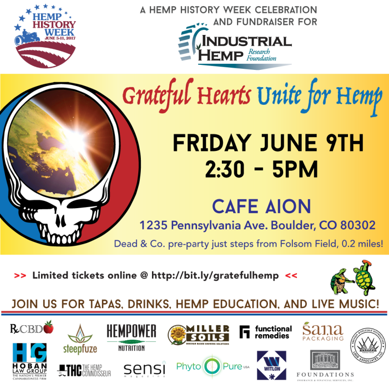 Grateful Hearts Unite for Hemp – 6/9/17