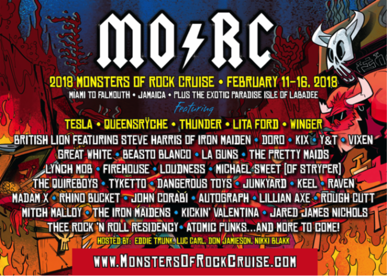 Monsters Of Rock Cruise 2018 Announced