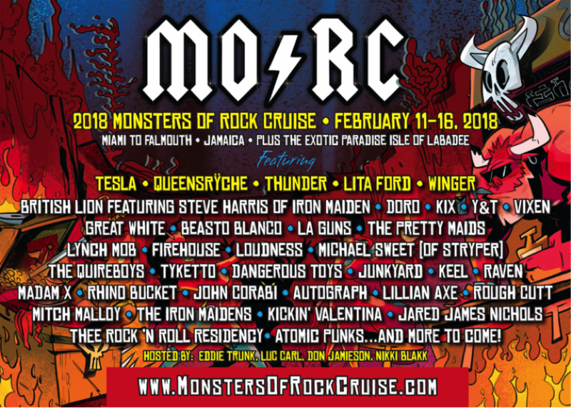 Monsters Of Rock Cruise 2018 Announced