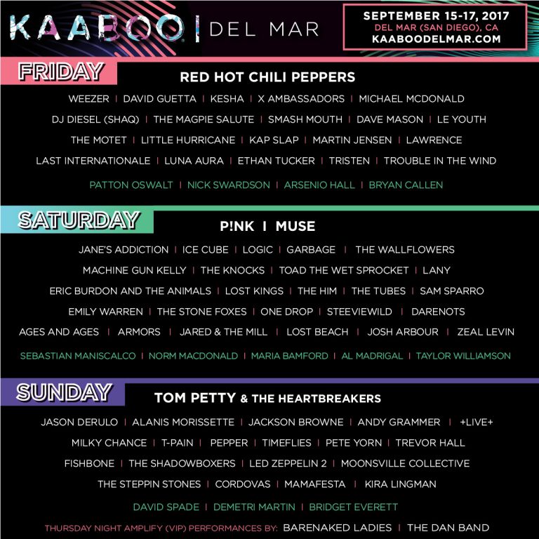 KAABOO Announces Lineup By Day