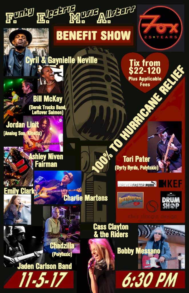 Hurricane Relief Benefit @ Fox Theatre – featuring: Funky Electric Music Allstars (FEMA)