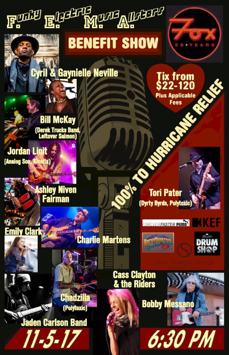 Hurricane Relief Benefit @ Fox Theatre – featuring: Funky Electric Music Allstars (FEMA)