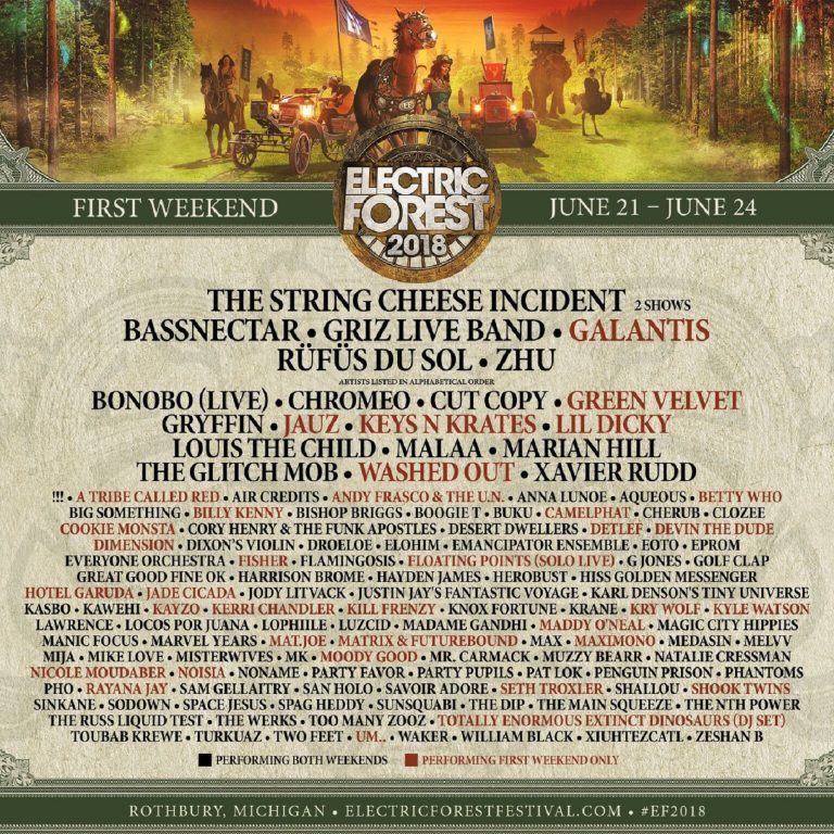 Electric Forest Announces Initial 2018 Lineup