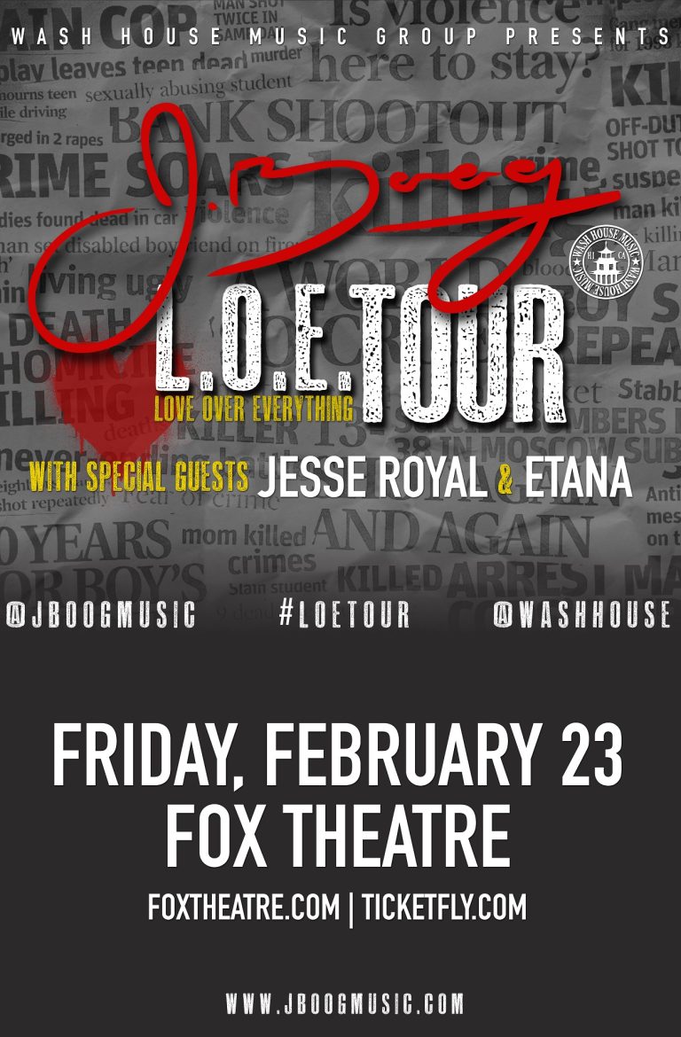 Just Announced: J BOOG @ The Fox Theatre | 2/23/18