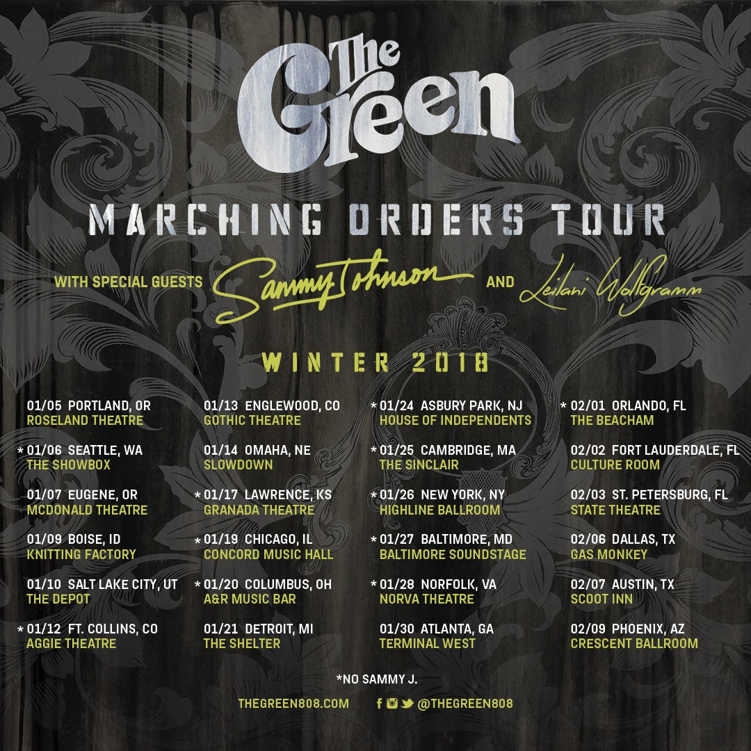 THE GREEN’S WINTER 2018 TOUR IS SET TO KICK OFF IN JANUARY