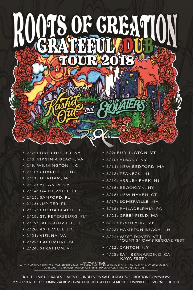 ROOTS OF CREATION ANNOUNCES WINTER TOUR 2018 + NEW ALBUM GRATEFUL DUB