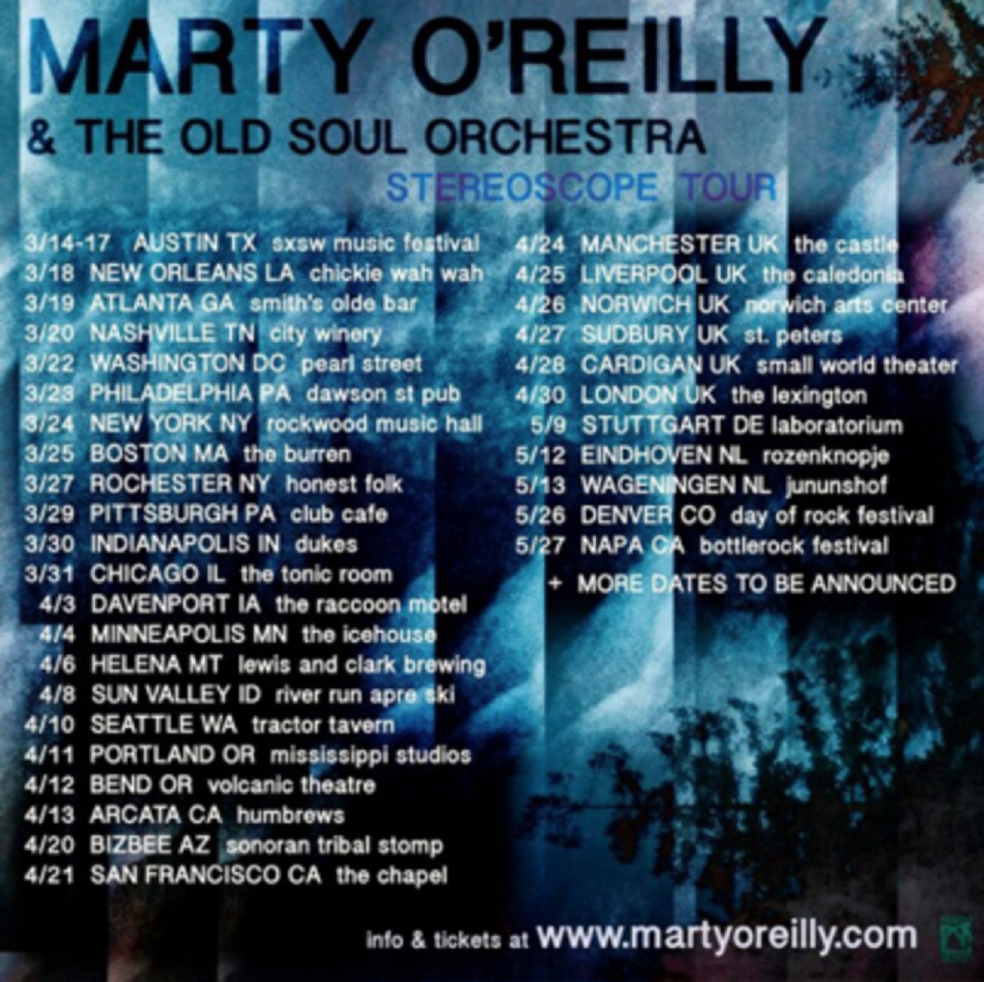 Marty O'Reilly & the Old Soul Orchestra Announce Spring Tour